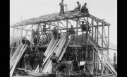Рабочие компании "Солель-боне" на стройке в Кфар-Сабе, 1933 г.