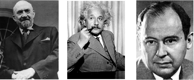 Слева направо: Хайм Вейцман, Альберт Эйнштейн, Джон фон Нейман