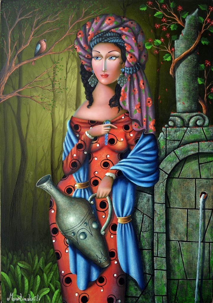 Zurab Martiashvili_Girl at the Spring_oil on canvas_100x70